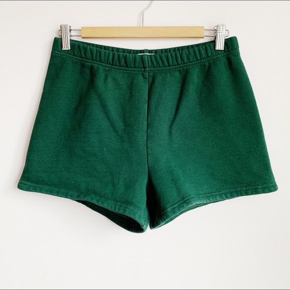 TNA Pants - tna dark green high rise 3" fleece sweat shorts